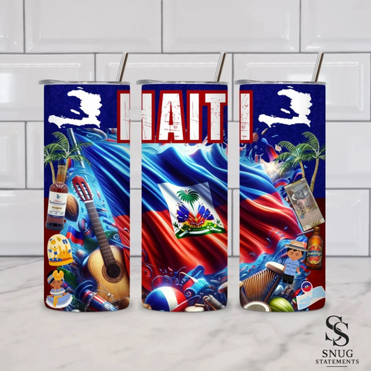 🇭🇹 Haiti Heritage 20oz Skinny Tumbler – Island Pride Edition