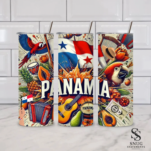 🇵🇦 Panama Heritage 20oz Skinny Tumbler – Cultura y Orgullo Edition